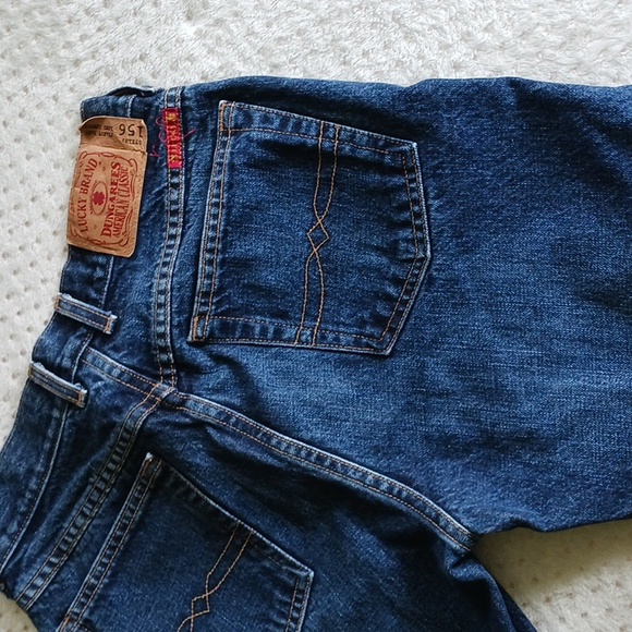 Vintage 90's Lucky Brand wideleg Jeans Size 4 dark wash - Picture 5 of 15